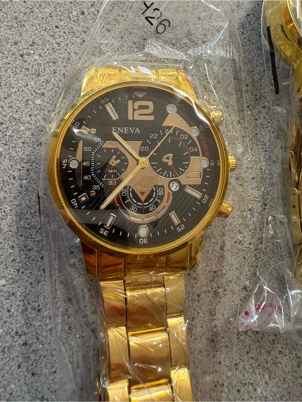 New-ENEVA Gold and Black Men’s Dress Watch Trio Dial luxury watch